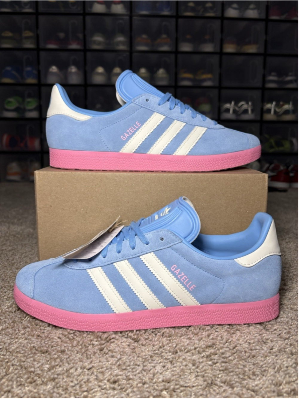 Adidas Gazelle Inter Miami CF Blue Pink Third Kit Soccer JR4178 Men’s Size 9.5